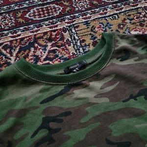 cropped camo sweater